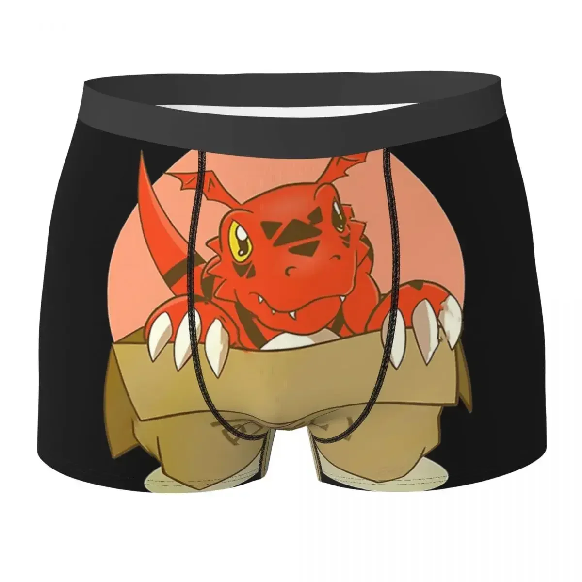 

Трусы-боксеры, шорты Guilmon в коробке, классические трусики Digimon, мужское мягкое нижнее белье для мужчин, подарки бойфренду