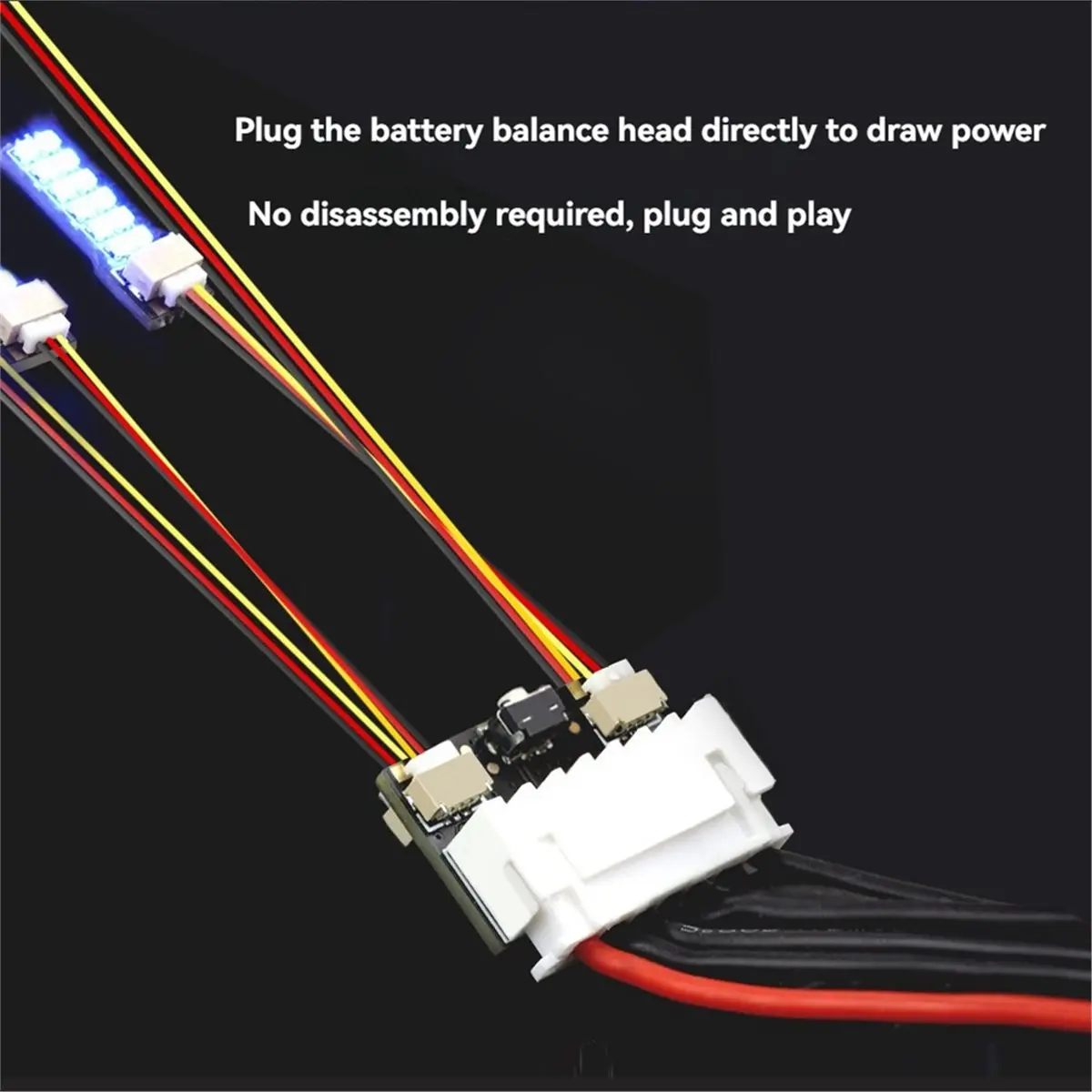 LED Strip Light + Controller Kit 6 Colors/5 Brightness Levels/4 Modes One-Key Switch for RC FPV Drone Quadcopter