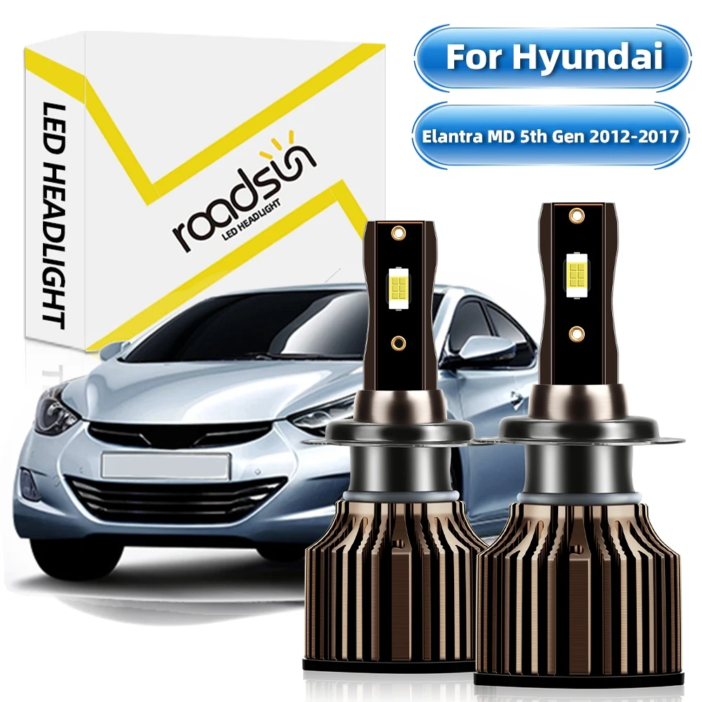 【For Hyundai Elantra MD 5th Gen 2012-2017】LED Headlight Bulbs H7 Hi/Lo Beam 6000K White 24000LM 400% Super Bright Plug And Play