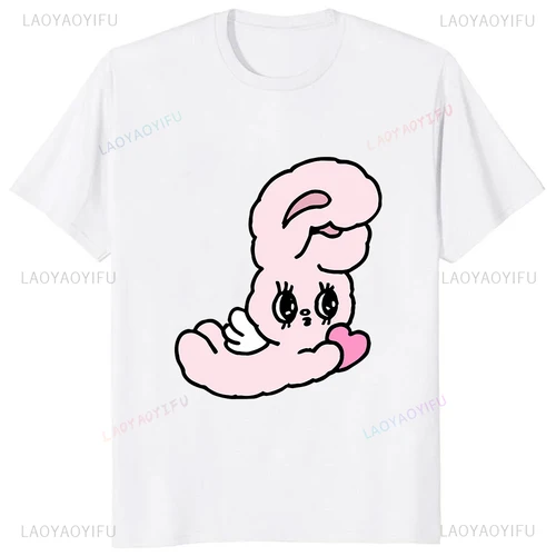 빈티지 귀여운 에스더 토끼 클래식 남성 티셔츠, 캐주얼 패션, 느슨한 하라주쿠 여성 티셔츠, 재미있는 만화 티, 여름 스타일 