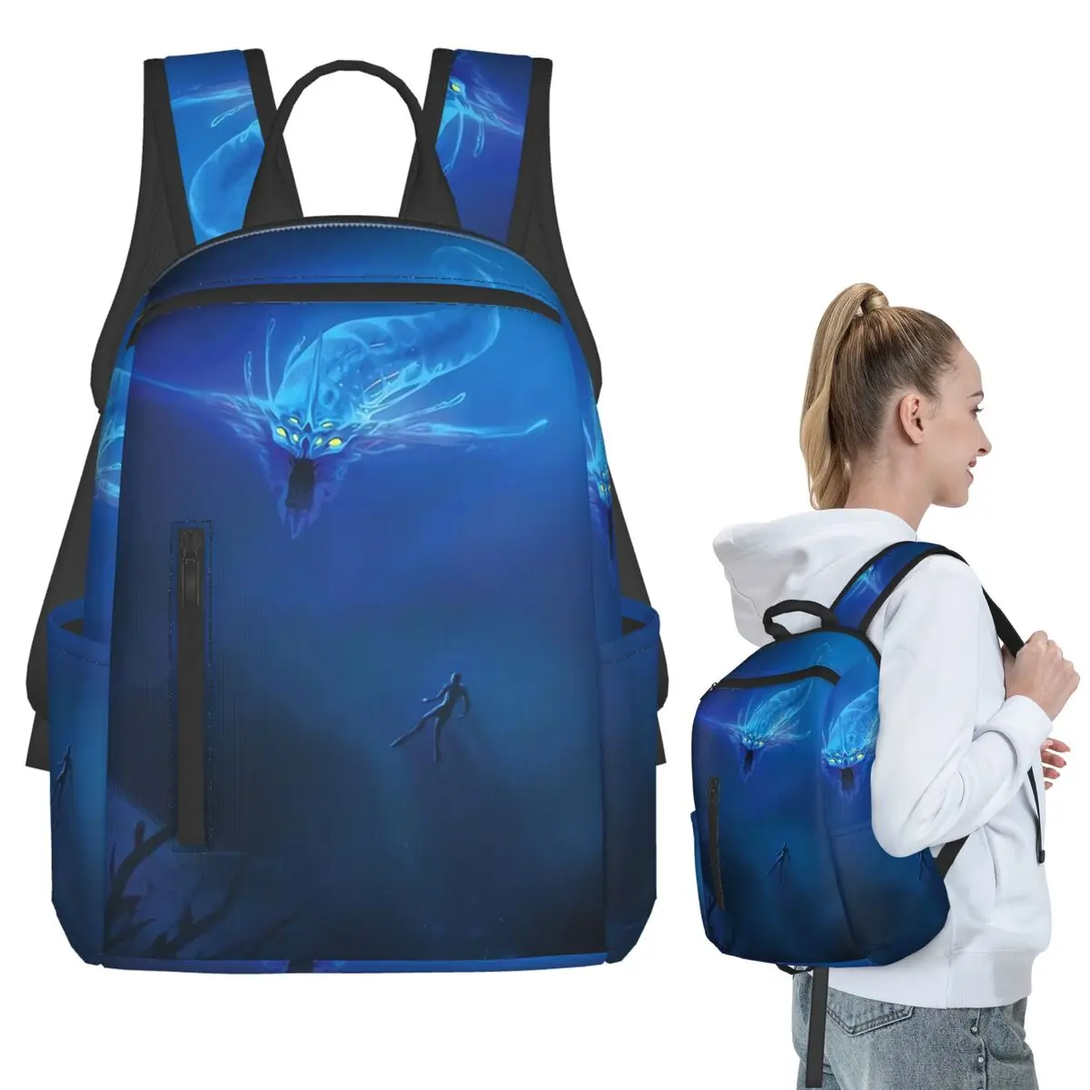 

Рюкзак Subnautica - Ghost Leviathan для студентов, мальчиков и девочек, школьная сумка для детей, сумка для ноутбука, сумки через плечо для мужчин и женщин