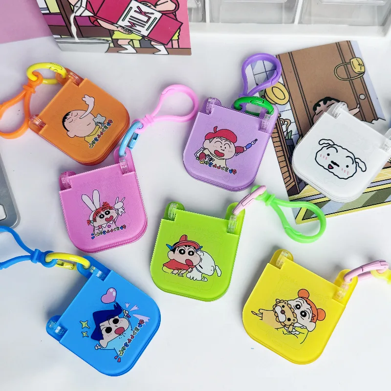 Anime Crayon Shinchan Keychain Cartoon Small Flip Phone Crayon Key Chain Wholesale Cute Girl Bag Pendant Best Friend Gift