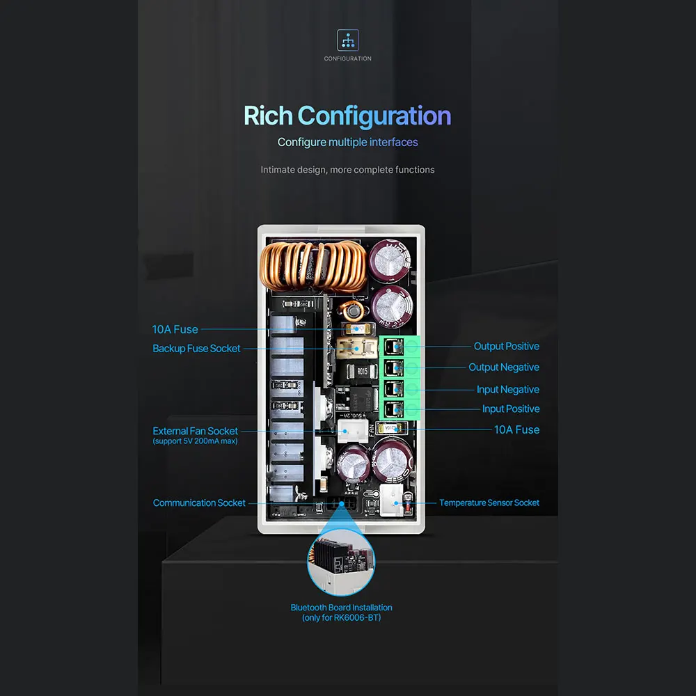 RK6006 RK6006-BT Digital Display Adjustable Stabilized Power Supply DC60V 6A With Micro USB Interface and 1.54Inch LCD Display