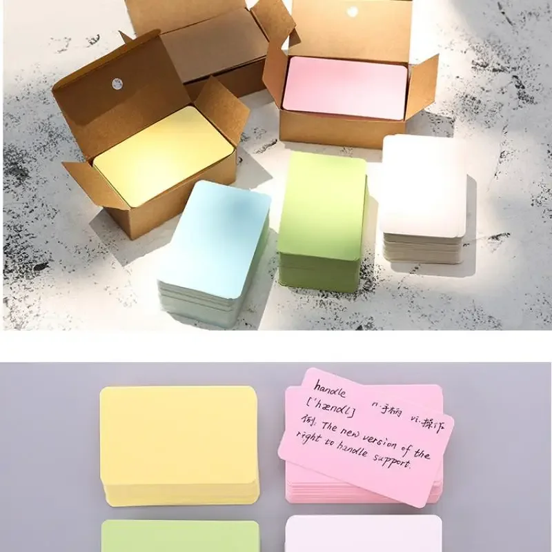 Blank Kraft Paper Cards Craft Cards Paper Message Card 50/100PCS Colored Blank For Learning Study DIY Memor
