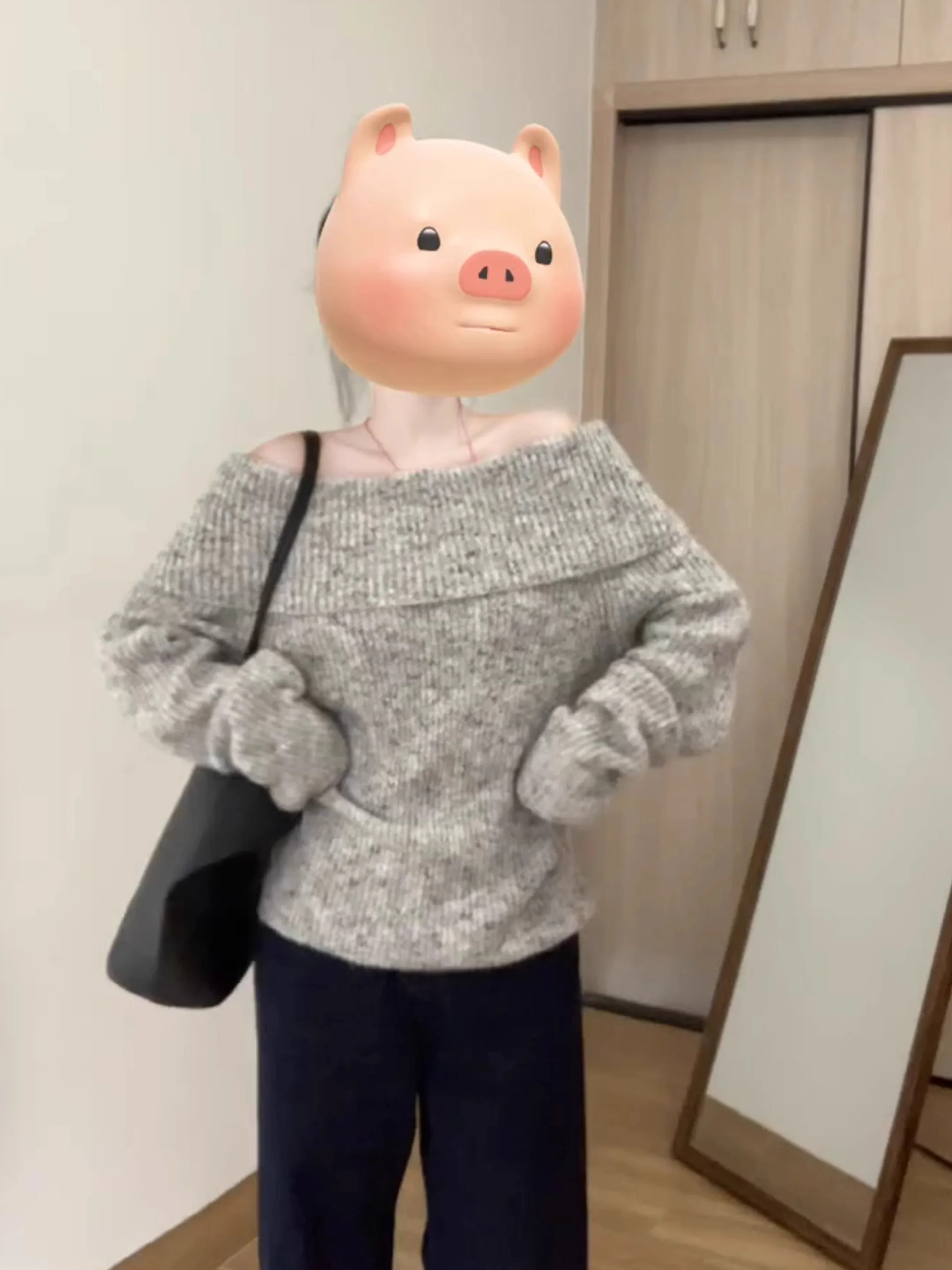 

Свитера Джемперы Пуловеры Женские кашемировые женские вязаные однобортные мериносовые однобортные Mock-Beautiful BF Y2K OL Профессиональная работа Бизнес