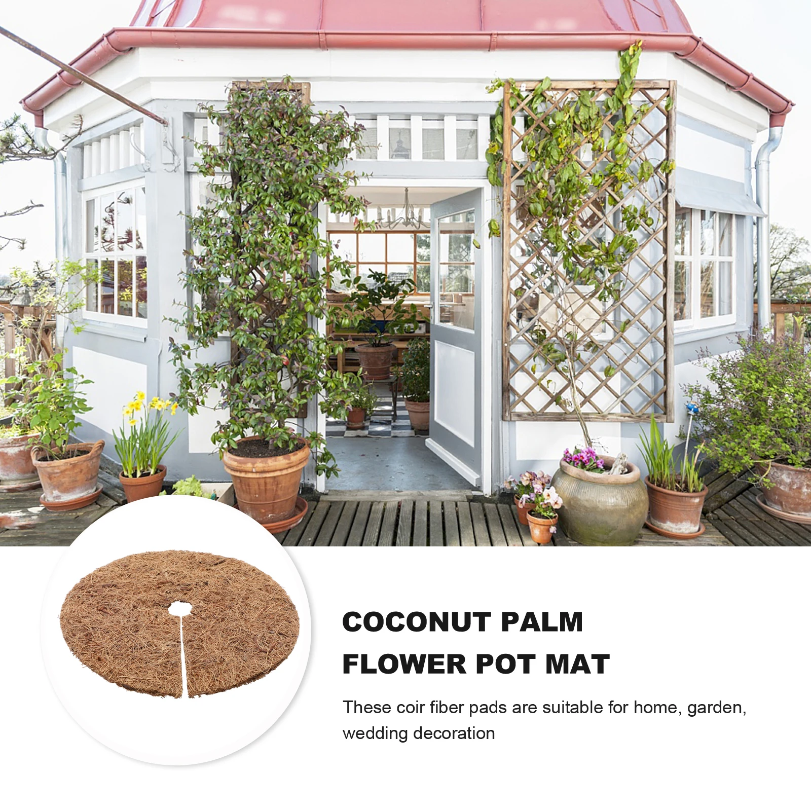 

4Pcs Coconut Fiber Plant Protection Mat Thick Wear Resistant Flower Pot Supply Breathable Mulch Rings Garden Accessory