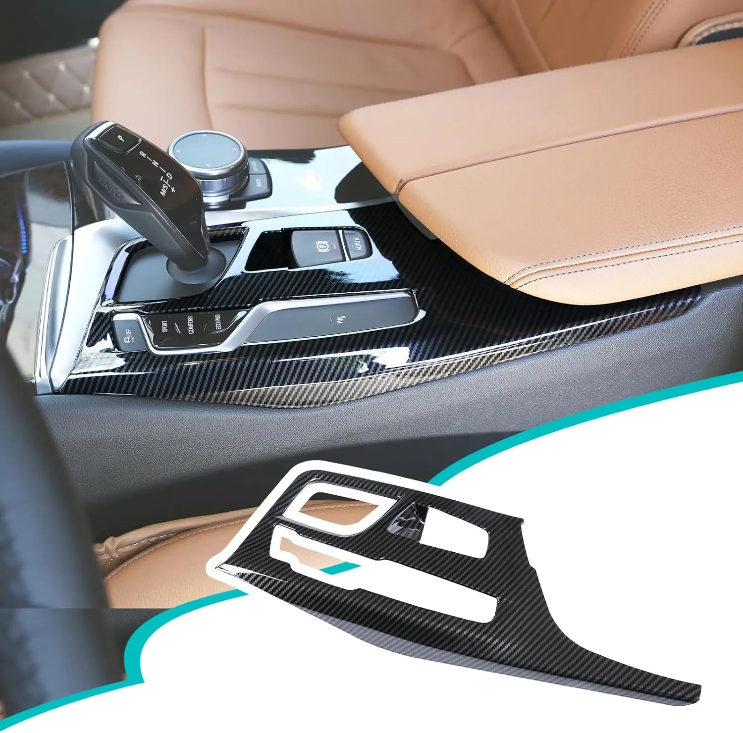 

Car Center Console Gear Shift Panel Cover Trim For BMW 5 Series G30 6 series G30 G31 G38 G32 GT M5 2017‑2022 Car Accessories