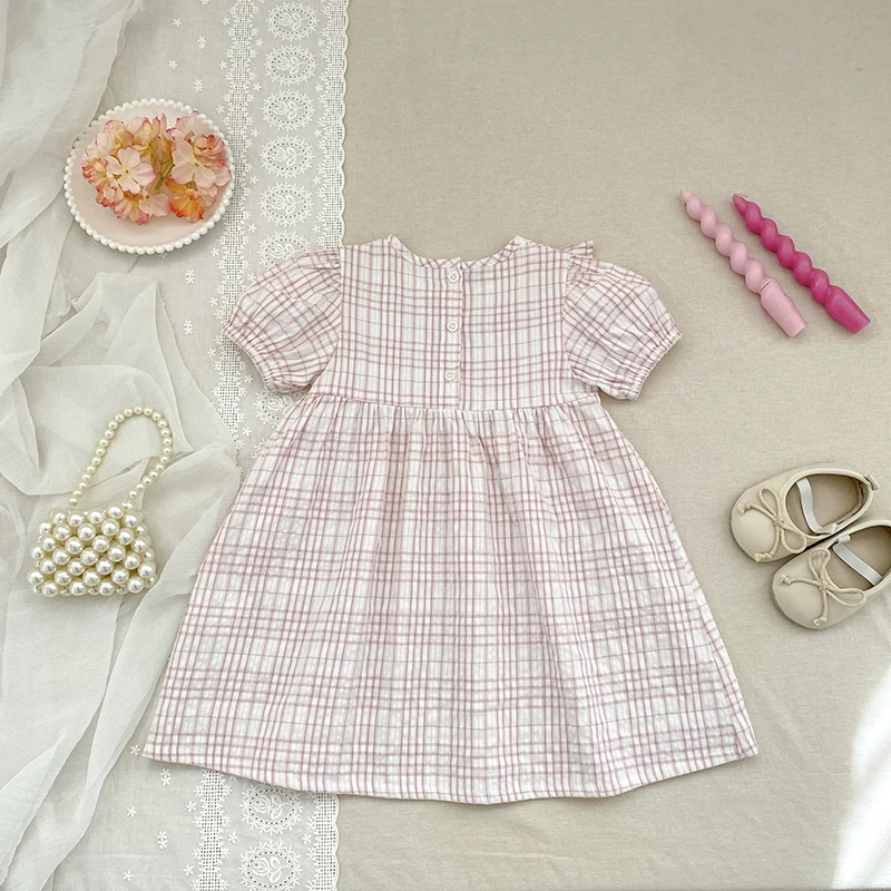 2026 Sommer-Schwesterkleidung 0-24M Baby Mädchen Kurzarm-Body mit Gitter-Stickerei 2-6 Jahre Süße Partykleider für Kinder – Detail 21