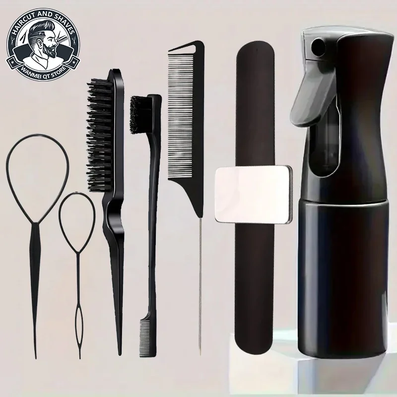 7-teiliges Haar-Styling-Kamm-Set – inklusive Rattenschwanzkantenbürste und magnetischem Silikon-Haarstyling-Handgelenk für alle Haartypen