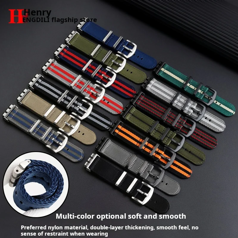 21mm Modified Metal steel adapter waterproof watch strap For Swatch yvs400 yvs420 yvs451 454 nylon watchband men Bracelet Belt