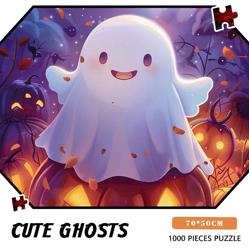 

Halloween Series 1000pieces Paper Puzzle Adult Puzzle 70*50cm Cute Ghost Difficulty Jigsaw Puzzles Home Wall Decro