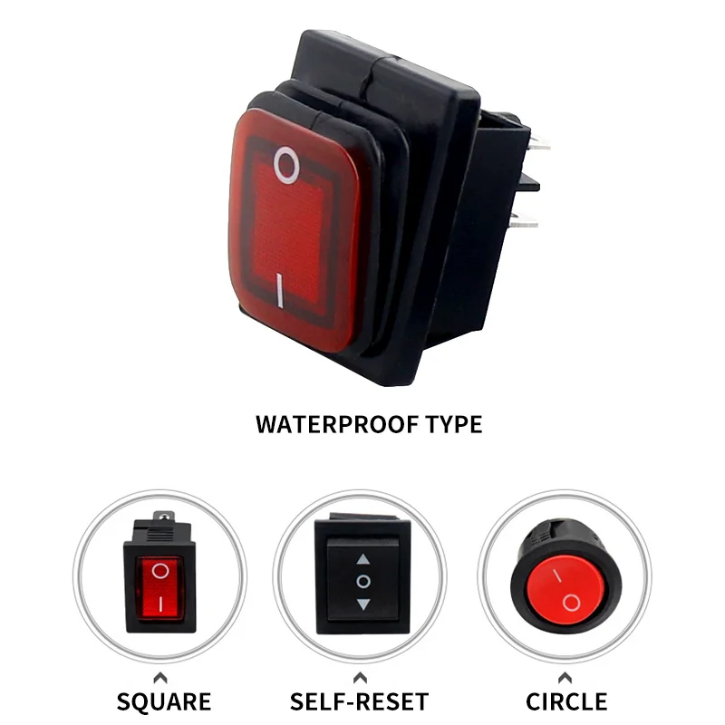 KCD1 2pin 3Pin 4Pin 6Pin tilting shipshape Snap-in ON/OFF Rocker Switch