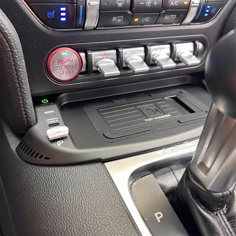 포드 머스탱 2015-2021 차량용 무선 고속 충전기, 휴대폰 충전기, 충전 패드 패널, 충전 거치대 액세서리