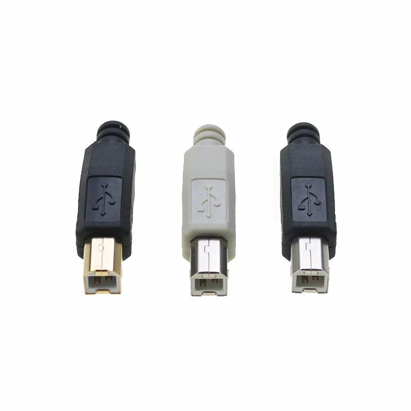 Cltgxdd 1 комплект подходит для порта принтера DIY припой провод позолоченный USB 2,0 Тип B 2-контактный штекер паяльная пластиковая оболочка