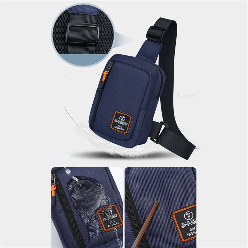 Mens Shoulder Bag Oxford Fashion Men Chest Bag Man Sling Crossbody Bag for Man 2024 New Casual Handbag Travel Phone Bags