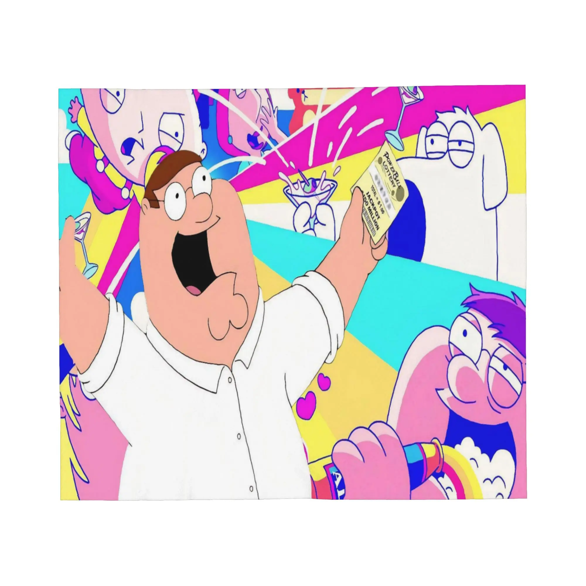 Familys Guys Anime Blankets Fleece Autumn/Winter Peter Multi-function Lightweight Throw Blanket for Home Travel Quilt
