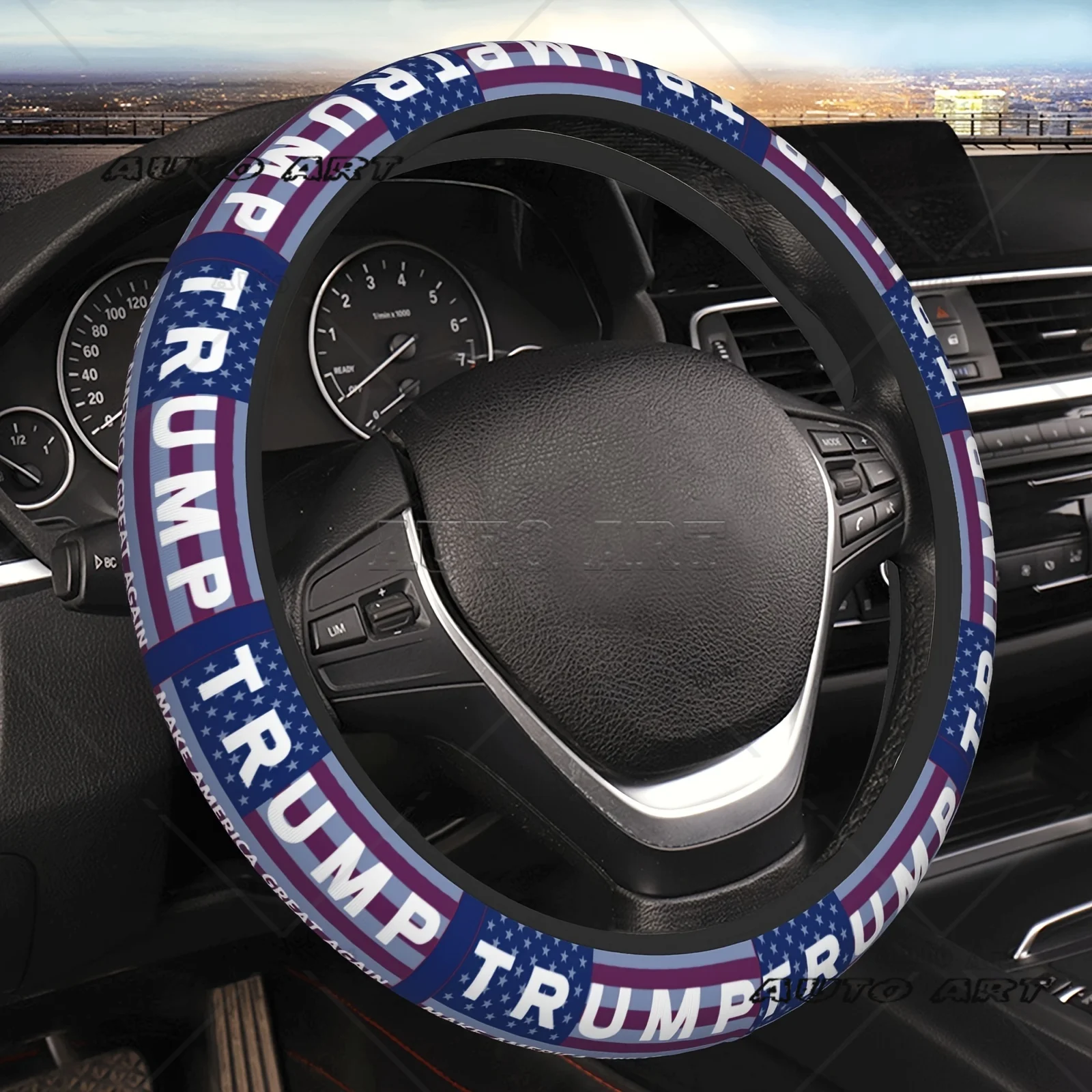 Make America Great Again 15-Inch Fit Elastic Steering Wheel Cover Non-Slip Breathable Comfort Grip