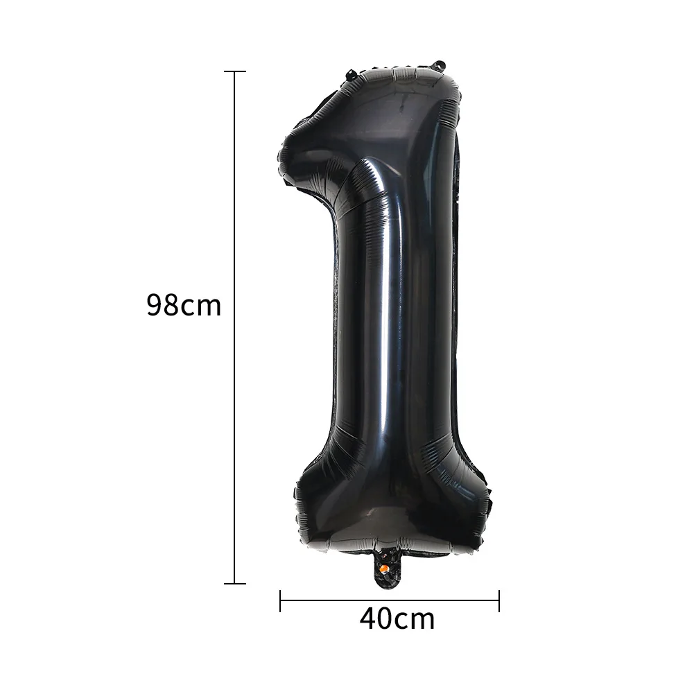 40 Zoll Schwarze Digitale Ballon-Dekoration für Kindergeburtstagsfeiern, Mädchen-Fotografie, Kreative Requisiten, Große Zahlen 0123456 – Detail 1
