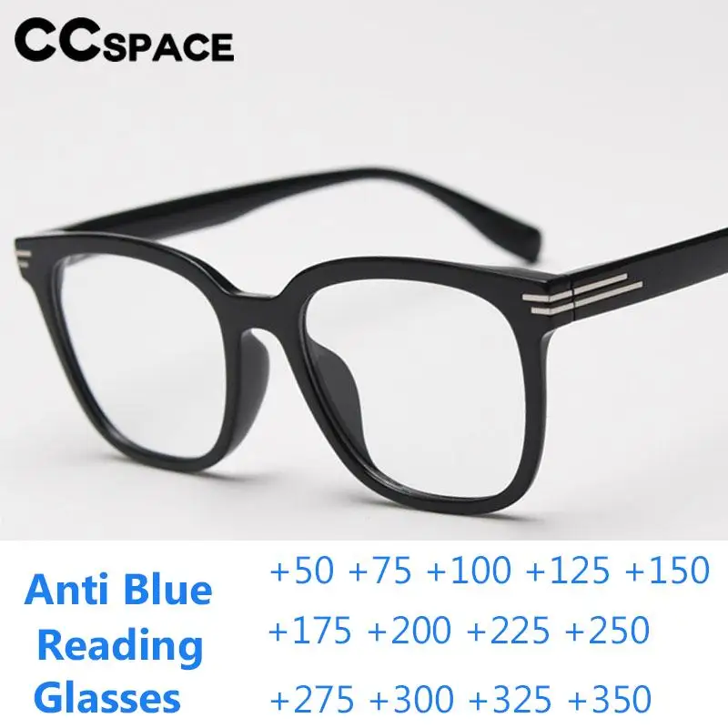 

B57364 Trend Rivet Anti Blue Light Reading Spectacles Square Tr90 Glasses Fashion Optical Presbyopic Dioptric +50 +100 +300