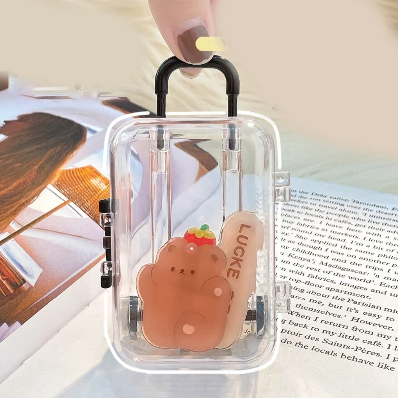 Plastic Miniature Suitcase Dolls Accessories Mini Trunk Toy Small Purse Handbag Luggage Storage Box Dollhouse Decoration