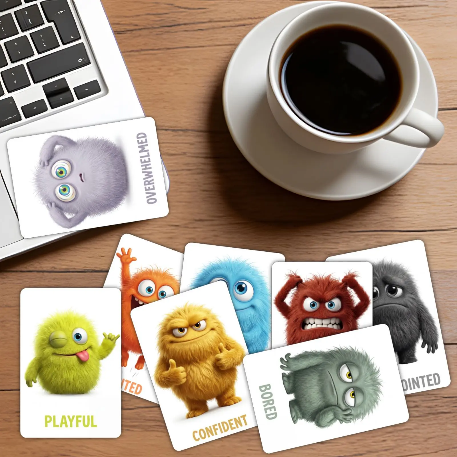 36-teiliges Monster-Emotionskarten-Set, Sozial-Emotionales Lernmaterial, Plüsch-Monster-Gefühlskarten für Kleinkinder, Vorschulbildung – Detail 6
