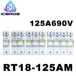 RT18-125AM 1P 2P 3P4P Rail Mounted Base 125A 690V Fuse Holder 22 * 58 22x58
