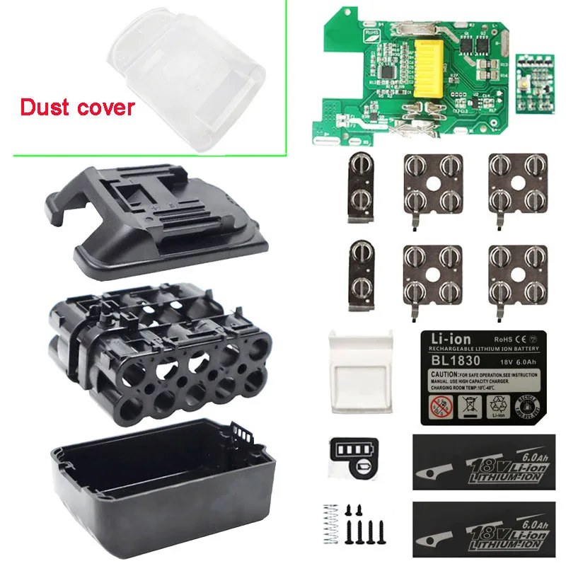 

BL1830 Li-ion Battery Case Charging Protection Circuit Board Box PCB For Makita 18V 3.0Ah 6.0Ah Label Dust Cover BL1860 BL1430