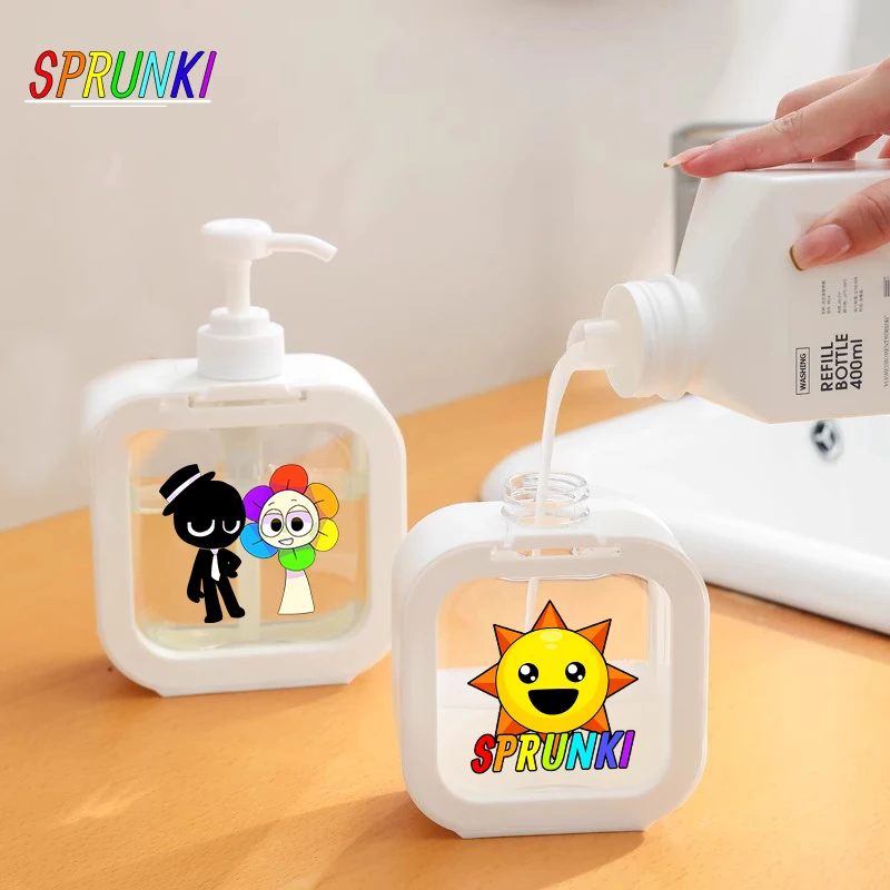 

Sprunki Bathroom Soap Dispensers Refillable Lotion Shampoo Shower Gel Holder Portable Travel Dispenser Empty Bath Pump Bottle