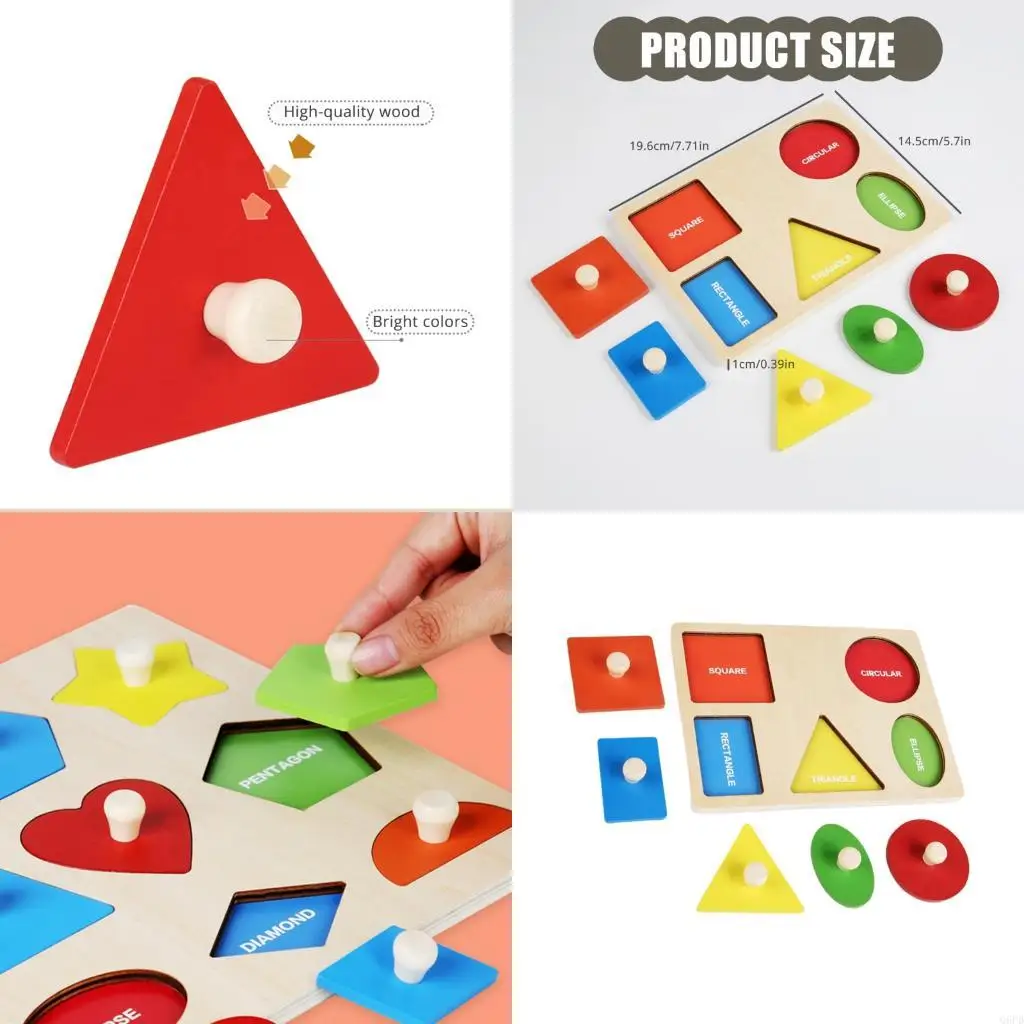

Geometric Matching Board Color Cognitive Toy For Preschool Kids Learning