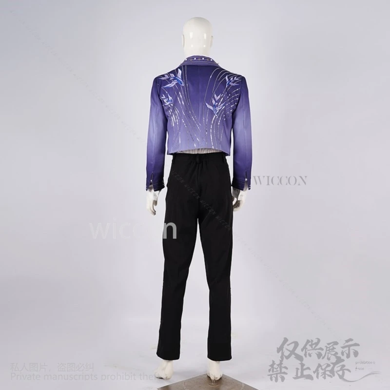 Rafayel Qiyu Anime Game Love And Deepspace Cosplay Costume Boundless Sea Birthday Dresses Purple Suit Wigs Birthday Customized