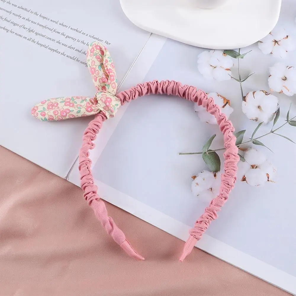 

Cute Girls Cloth Bowknot Headband Flowers Printed Hairband Hair Hoops Hair Accessories