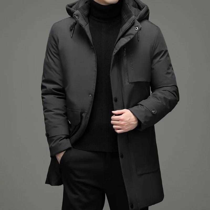 High Quality Winter New Men\'s Jacket Coat Windbreaker Down Jacket Thick Thermal Men Hooded Long Parka Windbreaker Cotton-padded