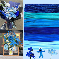 100/300 PCS 6 Colors Gradient Blue Pipe Cleaners Chenille Stems, Pipe Cleaners Craft, Pipe Cleaners Set for DIY Art and Craft