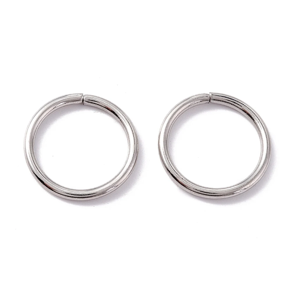 2000pcs 15x1.5mm 12.3mm 304 Stainless Steel Jump Rings Open Jump Rings Round Stainless Steel Color for DIY Jewelry Findings