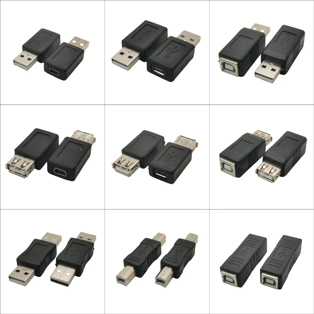 USB 2.0 Adapter Mini Micro USB Male to Female Type B USB Extension Cable