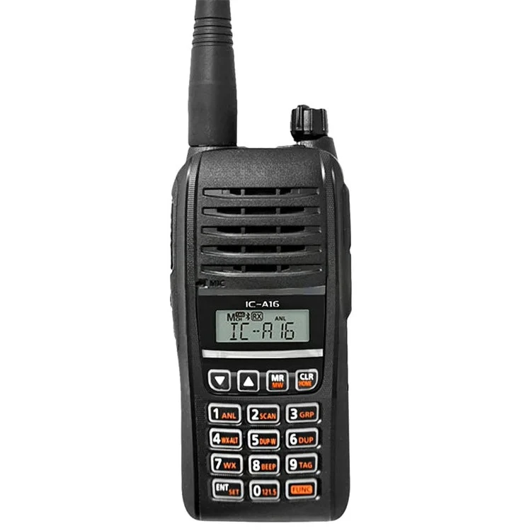 Icom Handheld Two Way Radio Walkie Talkie Communication Aviation Radio for Air Plane IC-A16 Long Range VHF Air Band 8.33/25 kHz