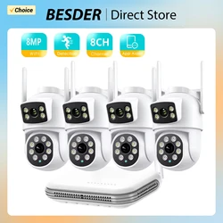 WiFi Camera 8CH Mini NVR CCTV Security Kit 8MP HD Audio  Infrared Night Vision AI Wireless Video Surveillance Camea System