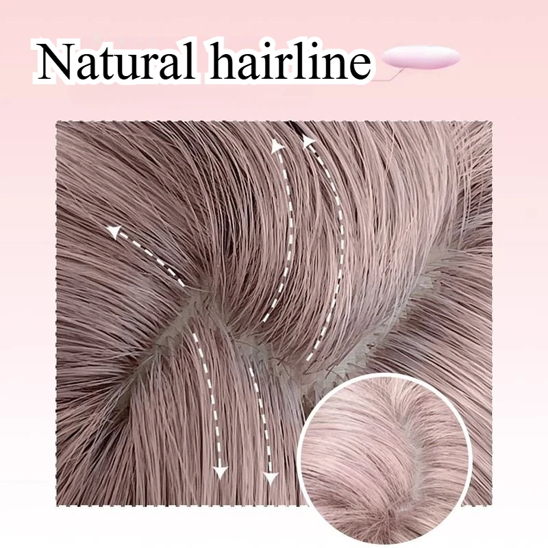 Baby pink wig for women long wavy hair wig 24inch Lolita Synthetic high temperature resistant fibers daily use