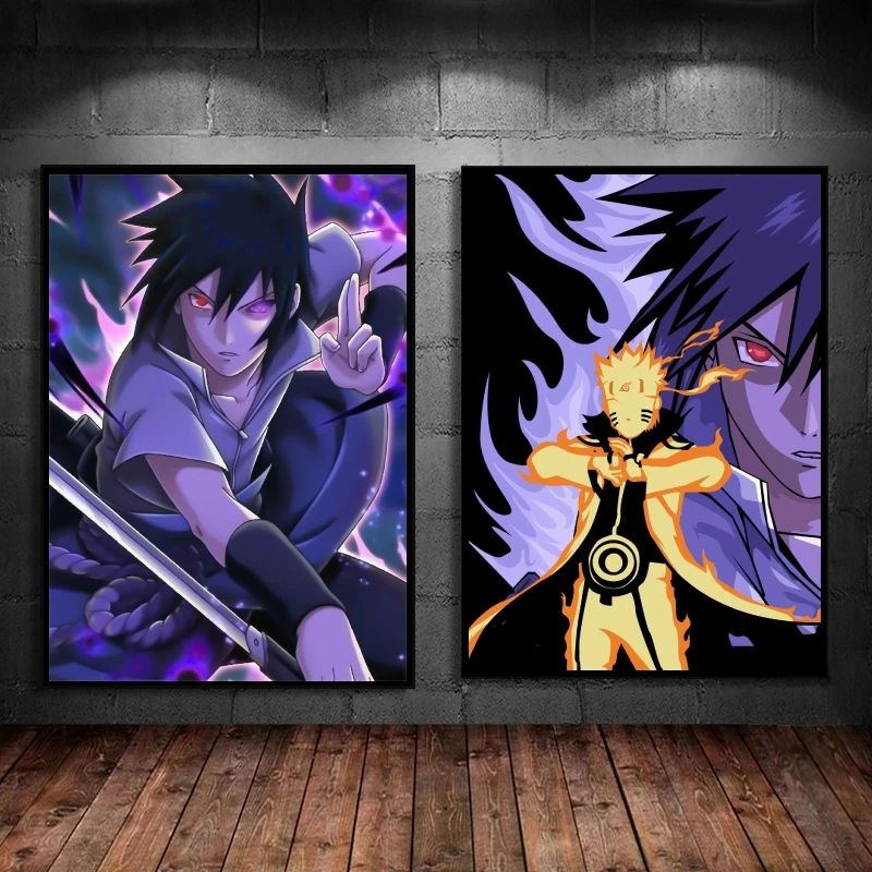 Anime Posters NATUTO Uchiha Sasuke Friends Gifts Kid Action Figures Modern Living Room High Quality Art Comics Pictures