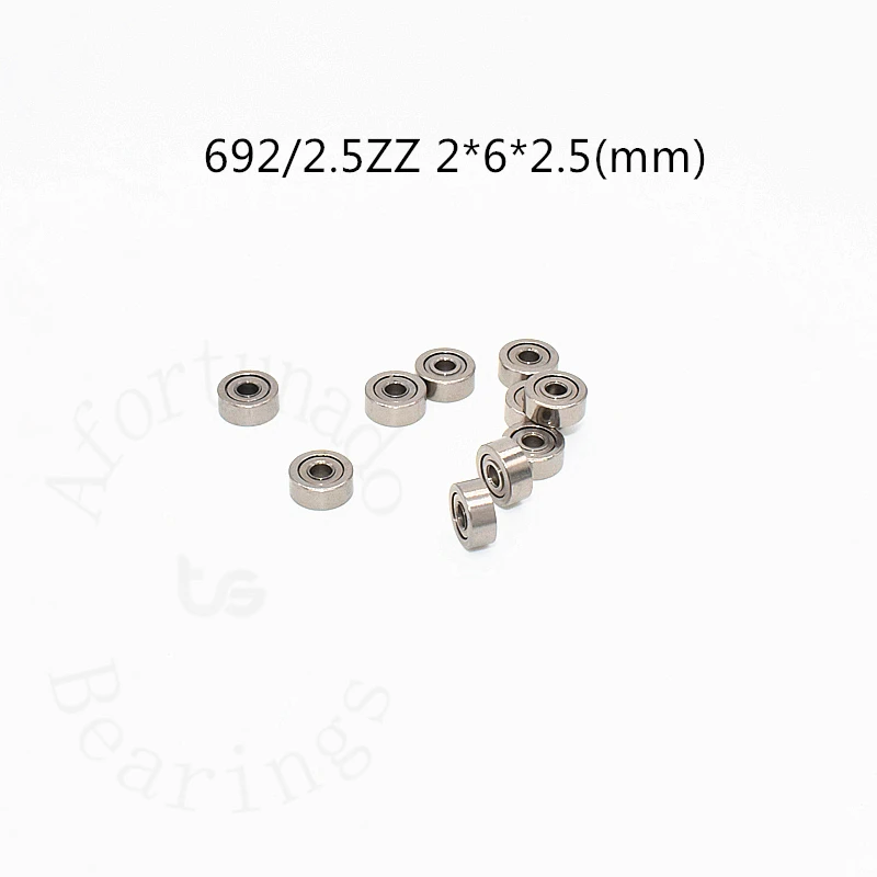 

692-2.5ZZ Bearing 692zz 10 Pieces 2*6*2.5(mm) free shipping chrome steel Metal Sealed High speed Mechanical equipment parts