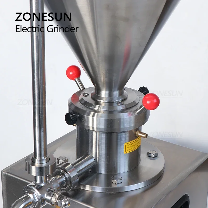 ZONESUN Colloid Mill Grinder ZS-GM60 Peanut Butter Black Seasame Chili Bean Sauce Blueberry Jam Spice Machine