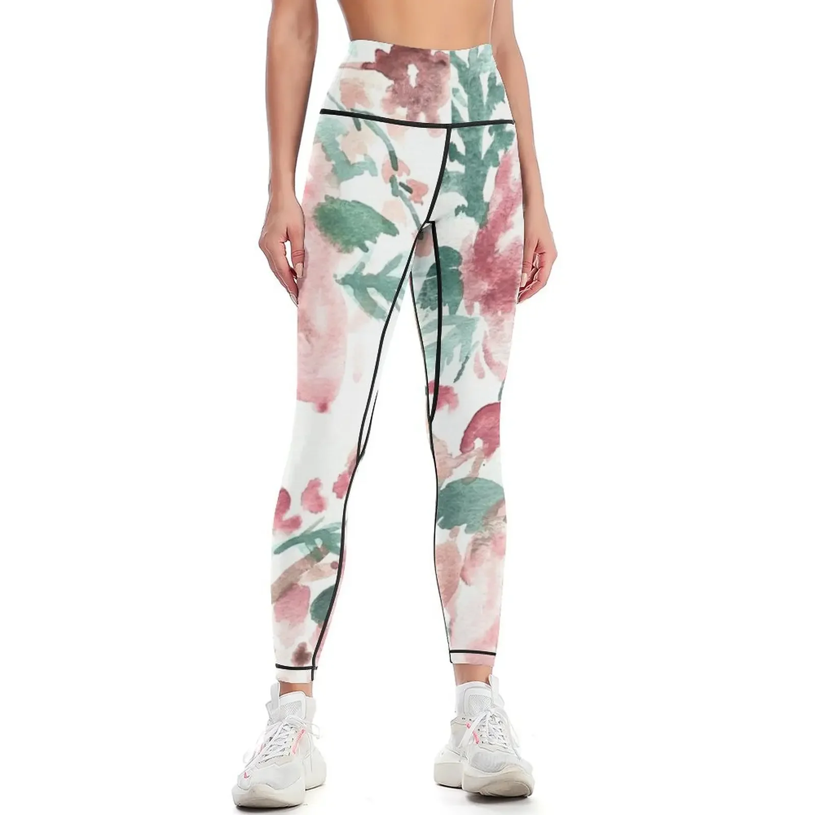 Dusty Rose Blooms Leggings sports for push up legging Womens Leggings