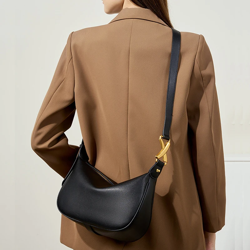 100% genuine leather women\'s bag designer creates luxury shoulder bag, fashionable new crossbody bag, commuting handbag