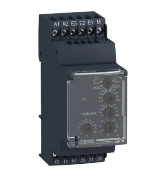 

RM35JA31MW Modular 1 phase current control relay, Harmony, 5A, 2CO, 2…500mA, 24…240V AC DC