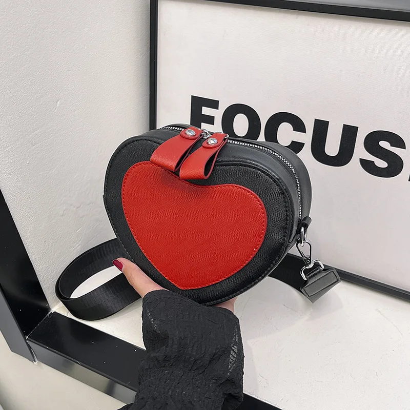 

New Fashion Heart-Shaped Women's Bag - Unique Design, Cute Color Block, Crossbody & Shoulder Bag for Daily
