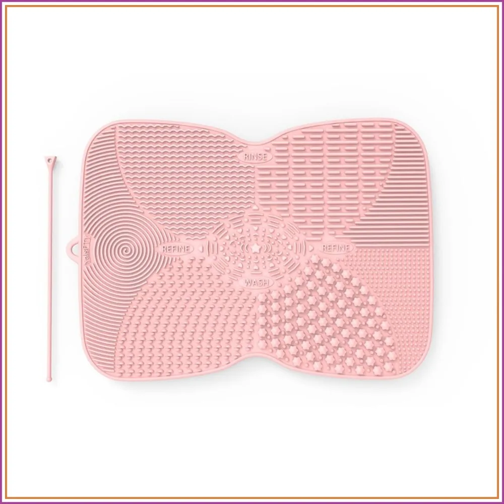 

Silicone Makeup Brush Cleaner Pad with Suction Cup, 8 Textures, Stable Makeup Brush Cleaning Mat