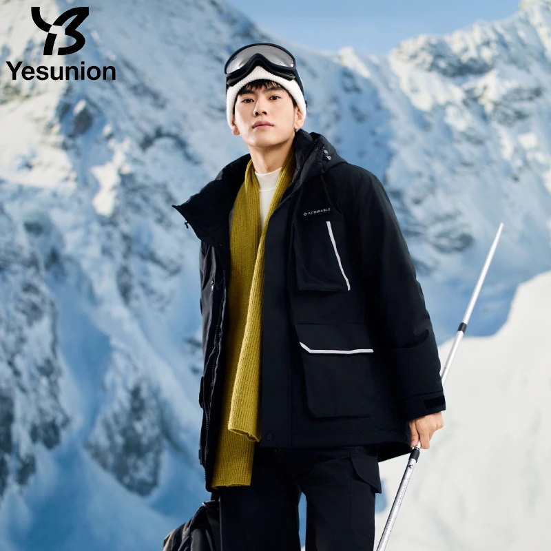 YESUNION Unisex-Daunenjacke für den Außenbereich, winddicht, wärmend, Arbeitskleidung, Bergsteigermantel, Damen-Windjacke, lässige, lockere Passform