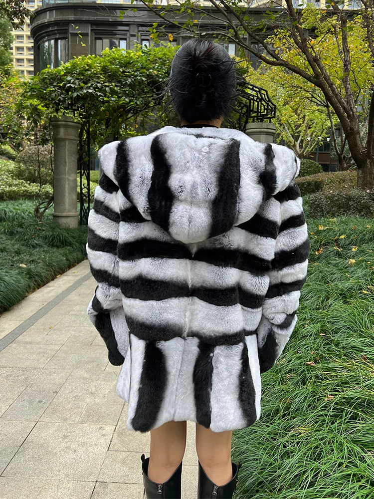 2026 Damen-Jacke, beste Qualität, luxuriös, echtes Rex-Kaninchenfell, Herbst-Winter-Parka, echter Pelzmantel mit Baumwollfüllung, gewebter Außenseite