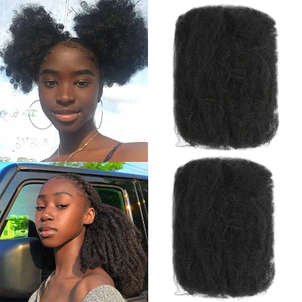 Afro Kinky Bulk Dreadlocks de cabelo sintético para mulheres, cabelo remy brasileiro, trança de crochê, extensões de cabelo, 1 pacote, 50g por pc