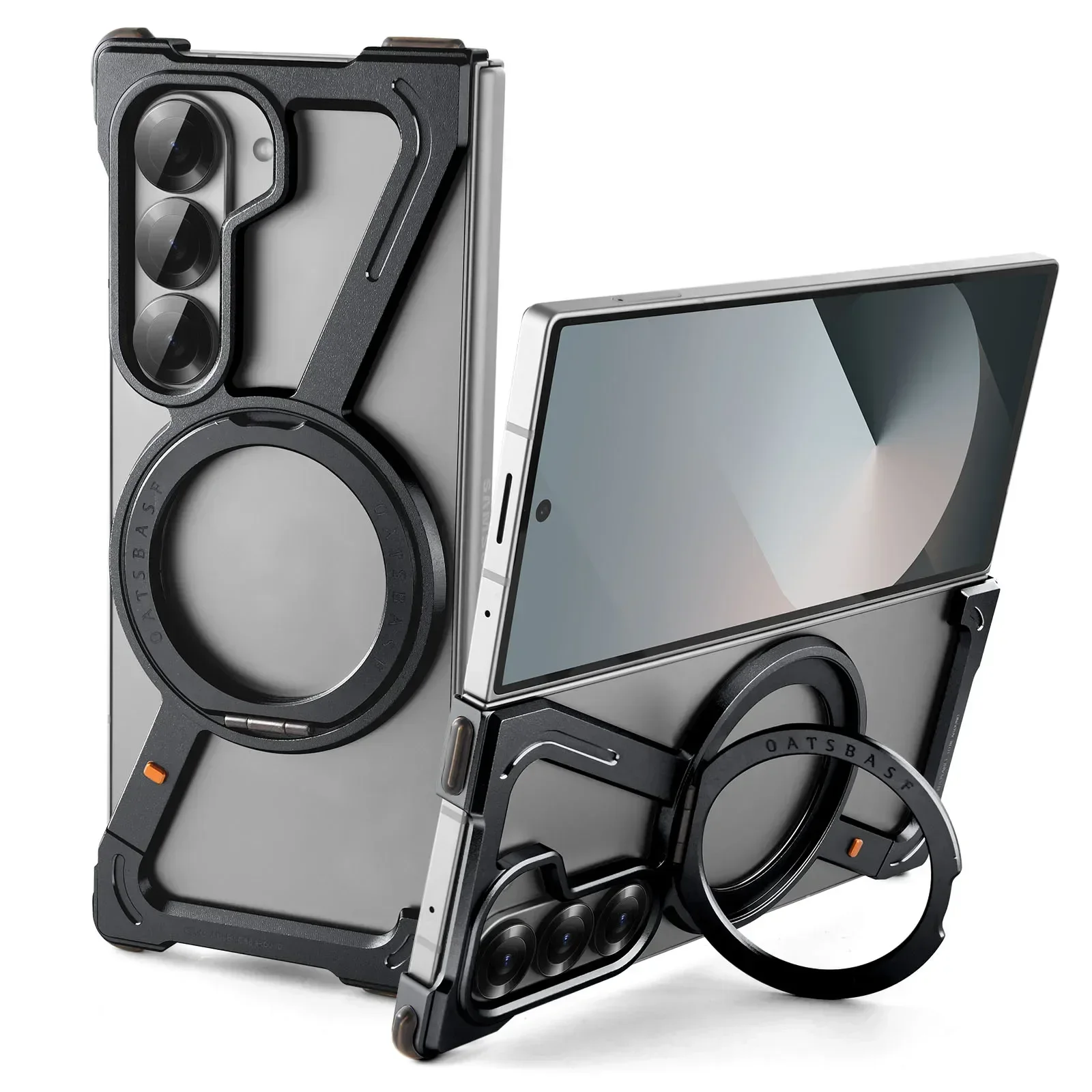 

Magnetic Phone Case for Samsung Galaxy Z Fold 7 6 5 Metal Slim Phone Protective Cover Shell with 360° Rotatable Stand